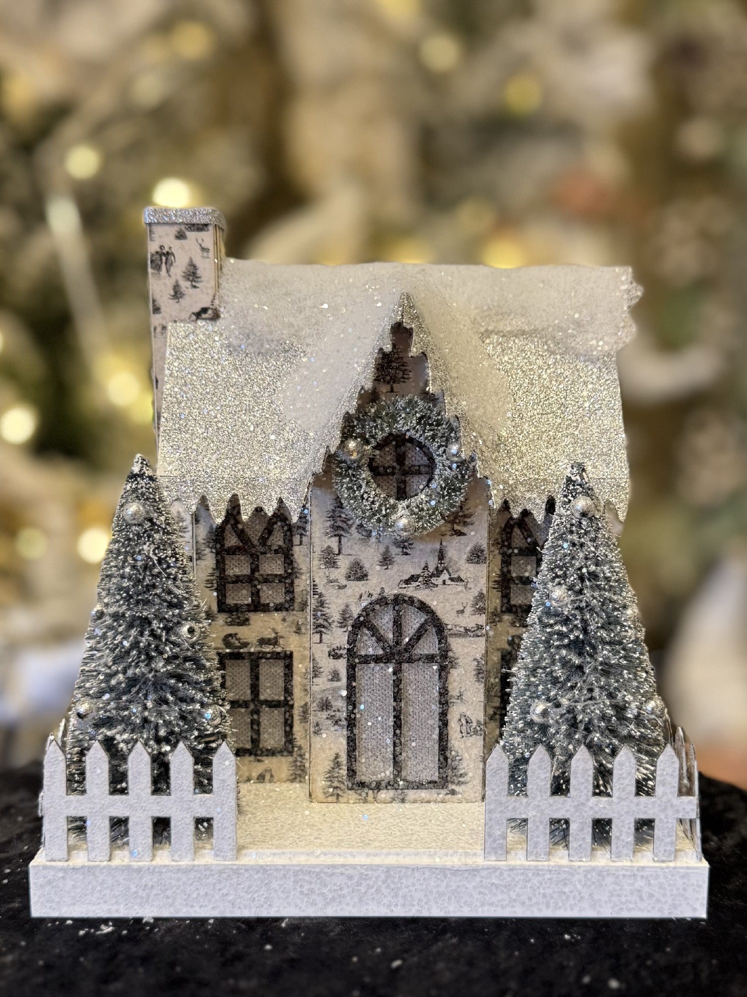 THROUGH THE WOODS LIGHTED PAPER HOUSE COTTAGE 4515560