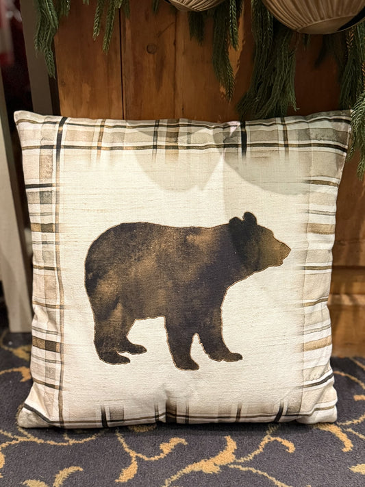 WOODLAND BEAR COTTON PILLOW 