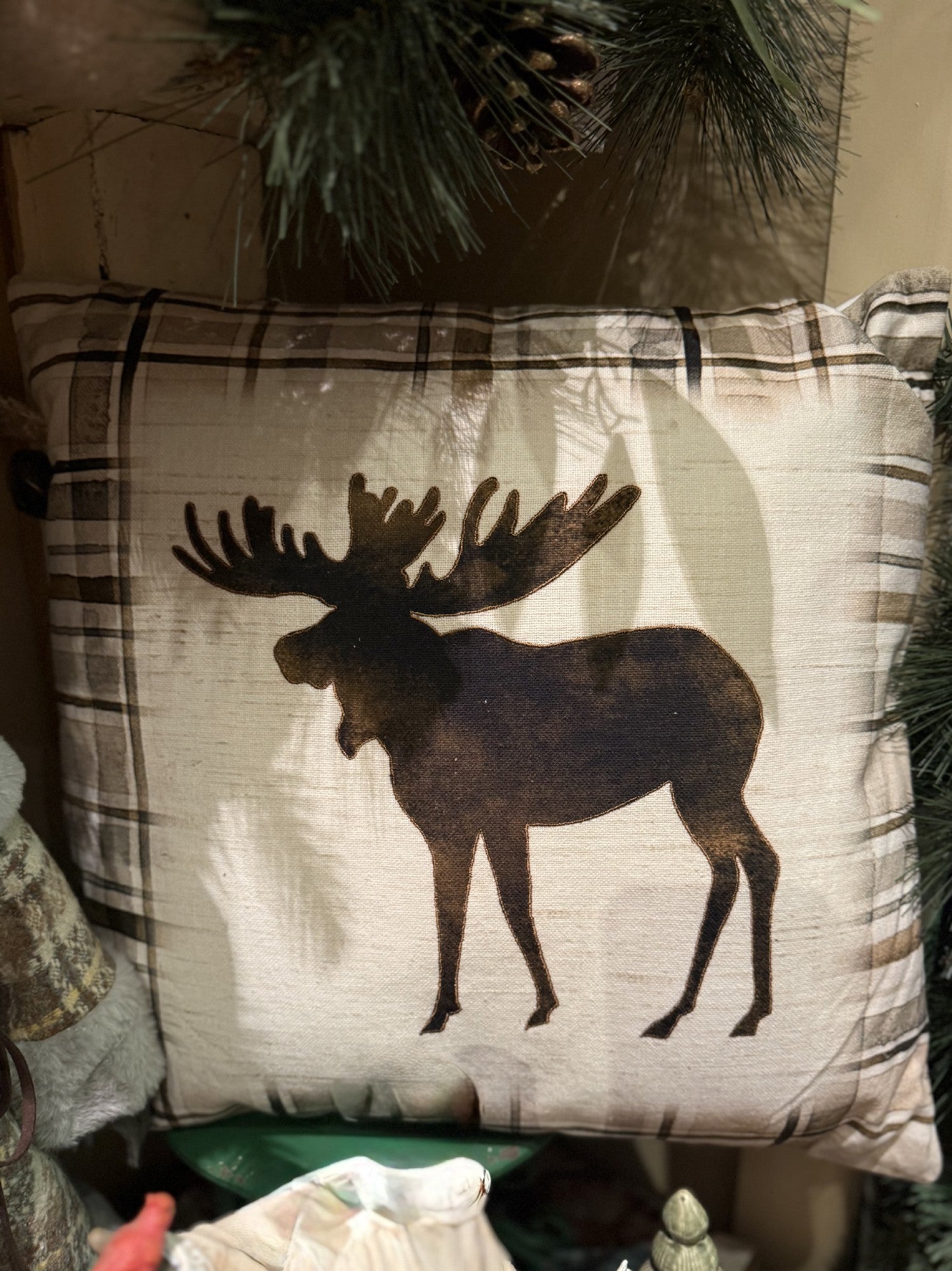 WOODLAND MOOSE COTTON PILLOW