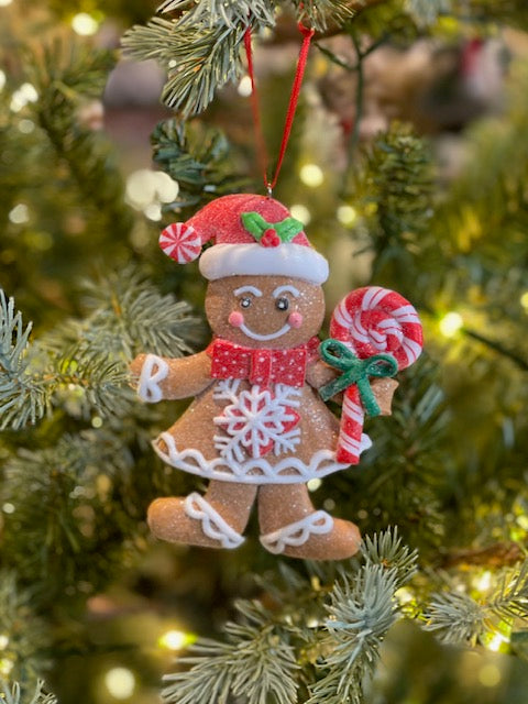 SUGAR GINGERBREAD GIRL HANGING ORNAMENT 4615560