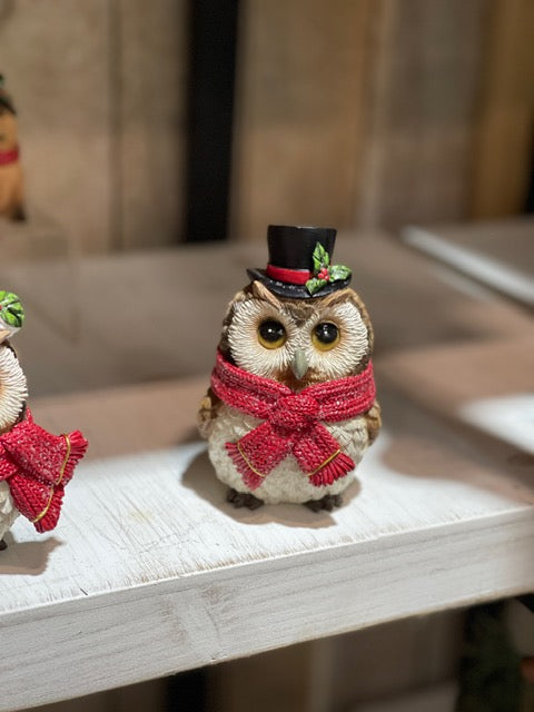 CHRISTMAS OWL WITH TOP HAT XM886