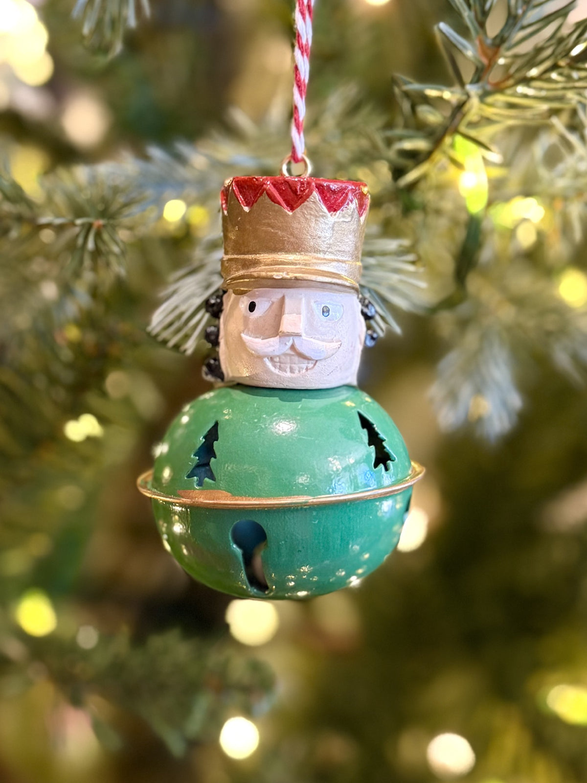 GREEN NUTCRACKER BELL ORNAMENT XM1684