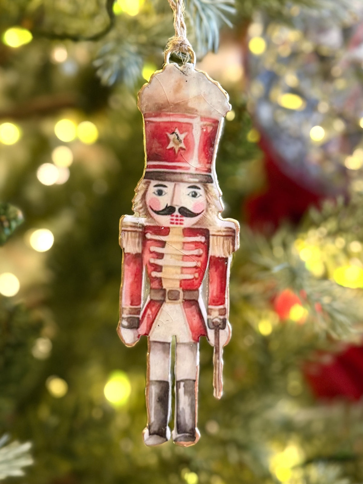 RED STAR METAL NUTCRACKER ORNAMENT XM1150