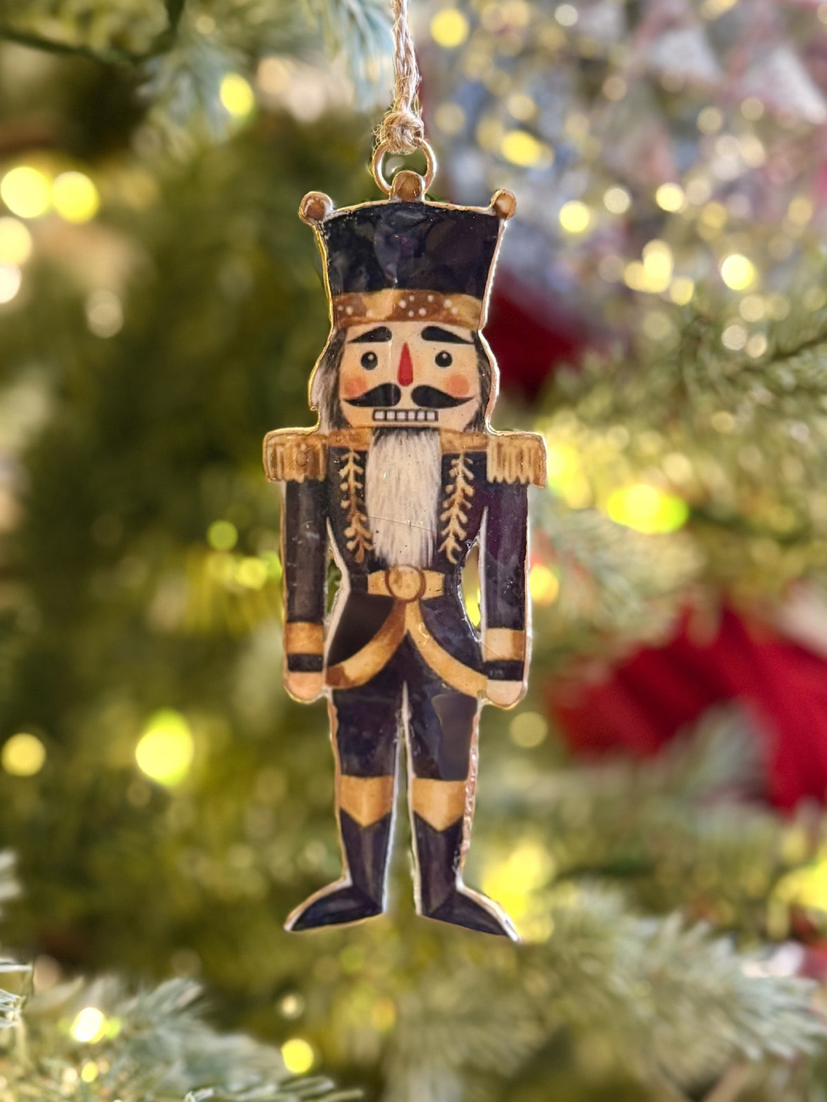BLACK NUTCRACKER METAL ORNAMENT XM1150