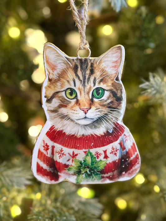 CAT METAL HANGING ORNAMENT XM1155