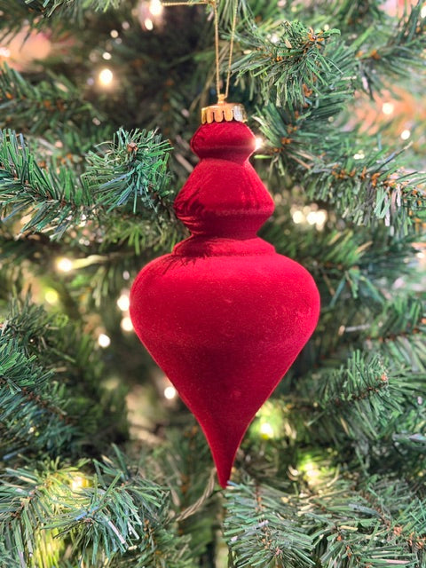BURGUNDY FLOCKED FINIAL X482612