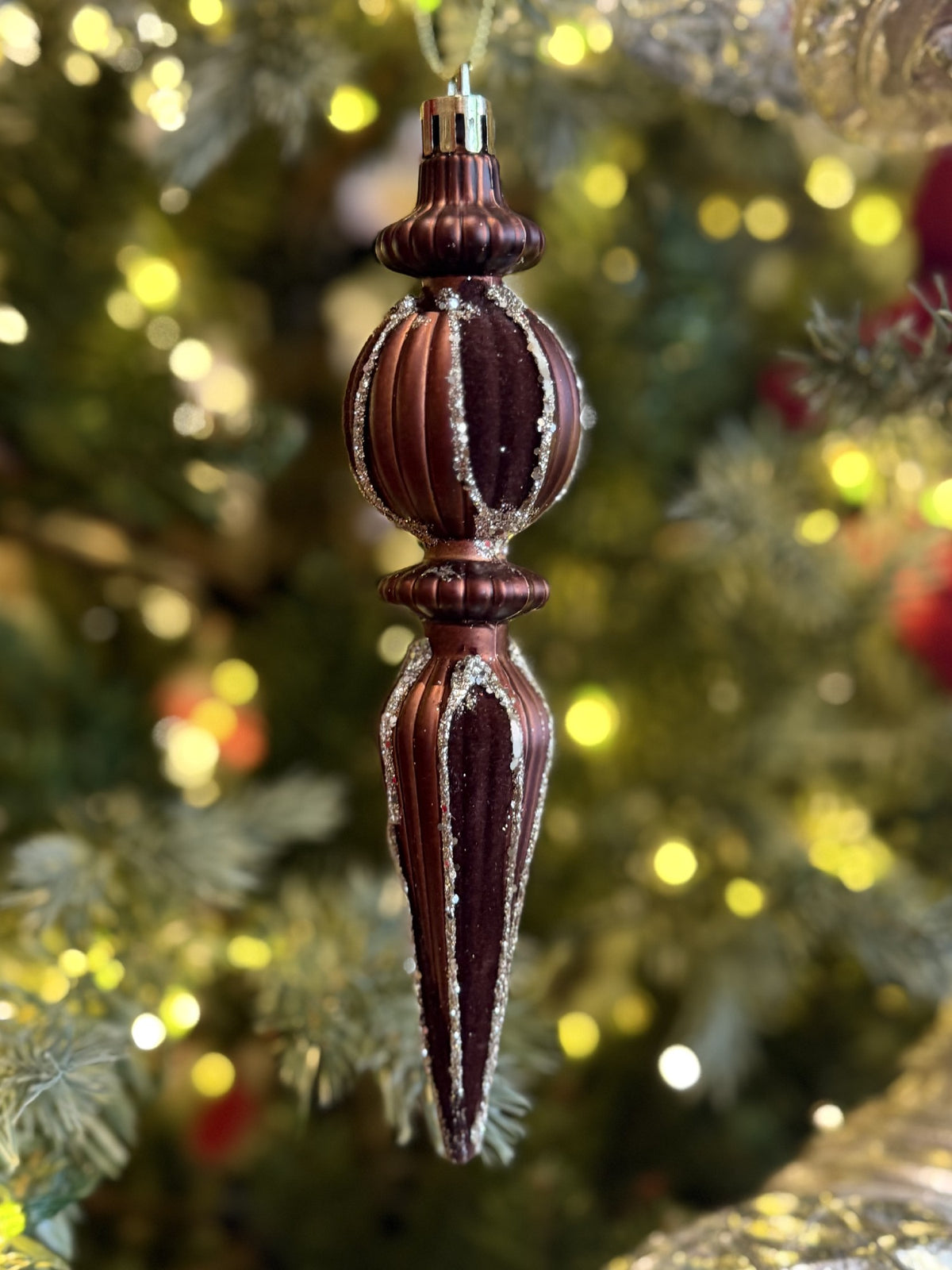 CHESTNUT SHATTERPROOF FINIAL ORNAMENT X4663353
