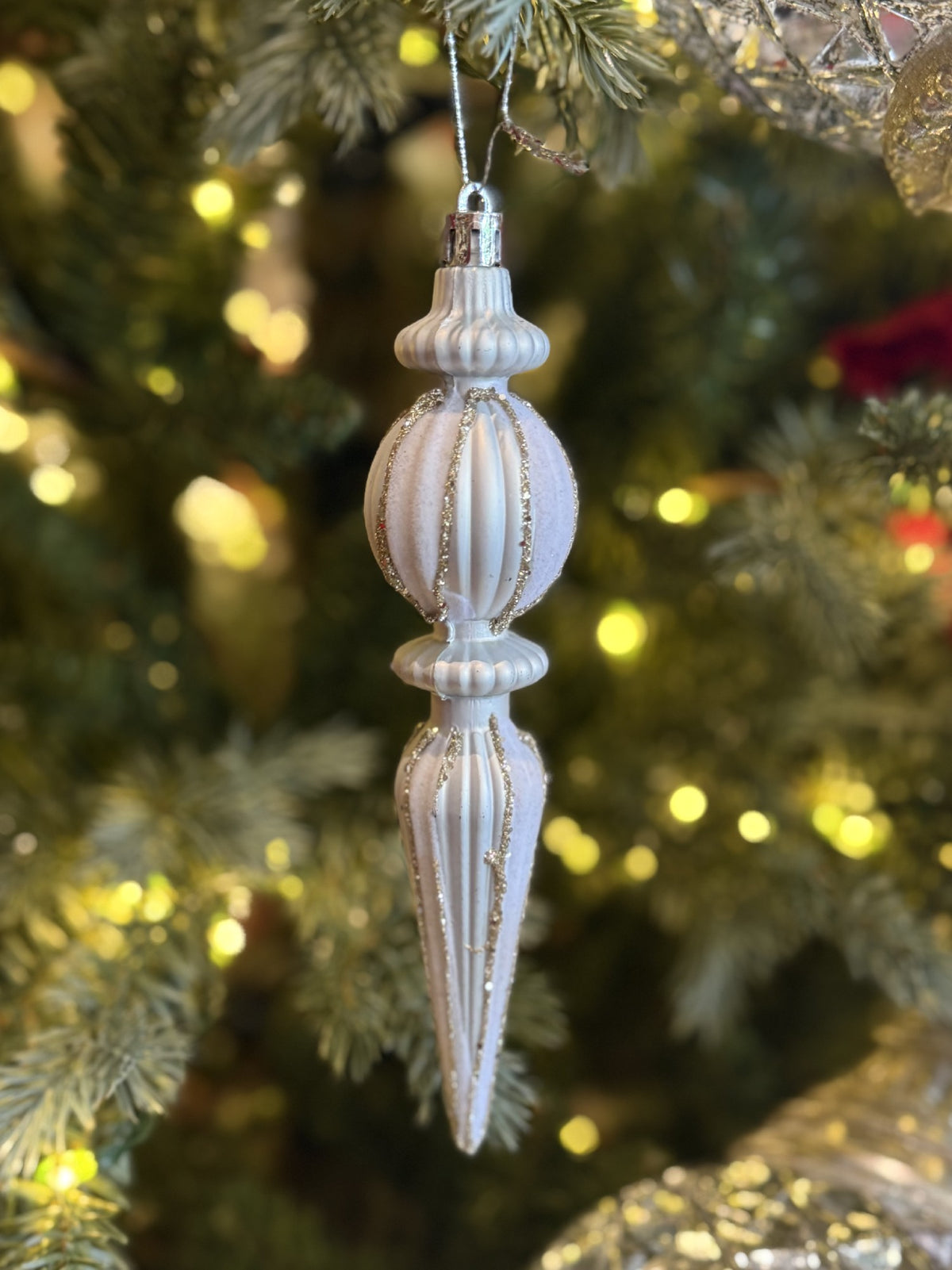 SILVER SHATTERPROOF FINIAL ORNAMENT X466346