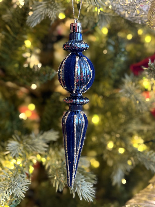 ROYAL BLUE SHATTERPROOF FINIAL ORNAEMNT X466346
