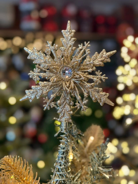 CHAMPAGNE SNOWFLAKE TREE TOPPER X489062