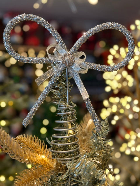 JEWELED BOW TREE TOPPER X482155