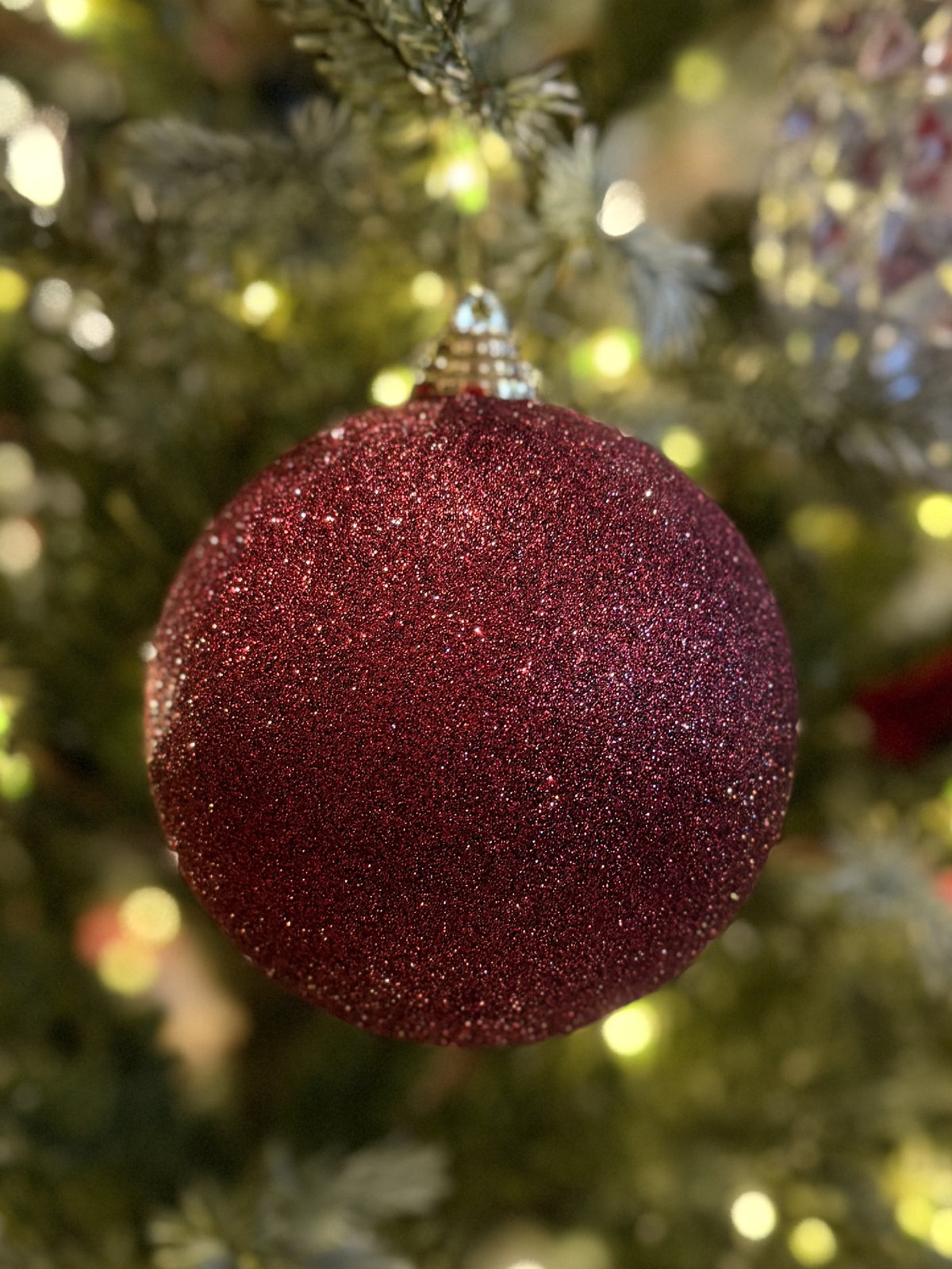 RED GLITTER 12CM SHATTERPROOF BALL X467008