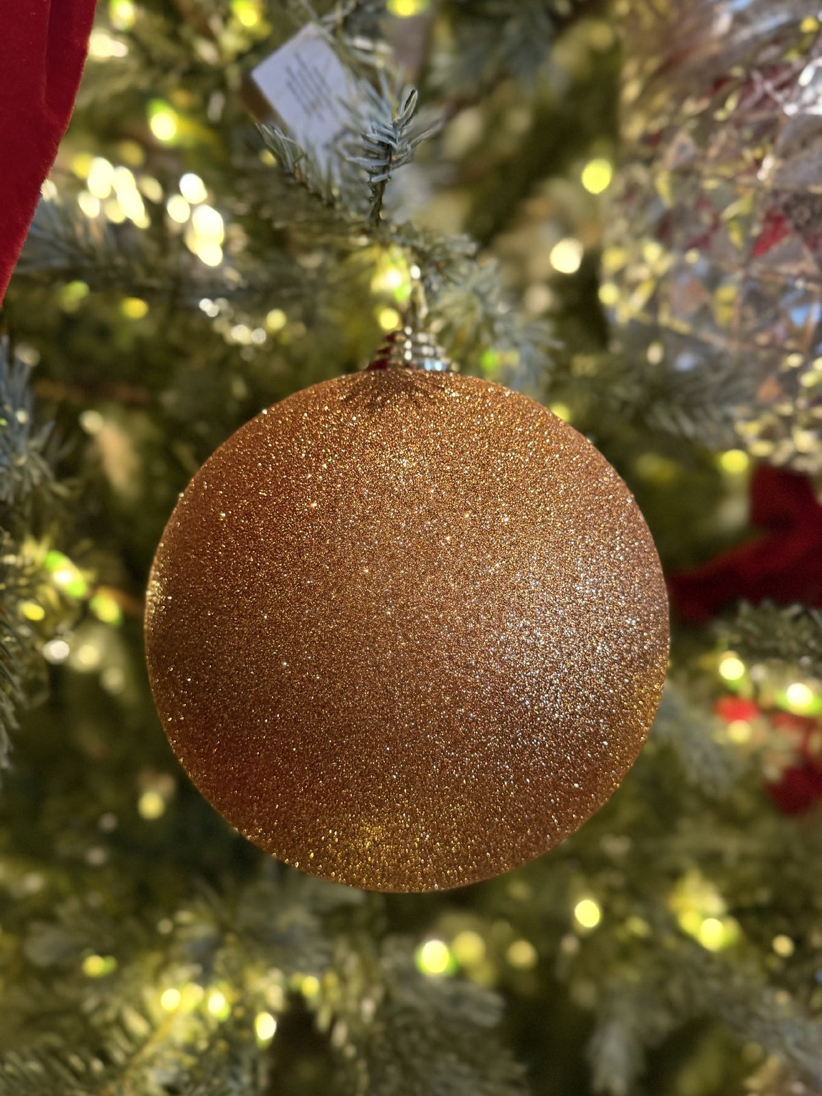  COPPER GLITTER 14CM SHATTERPROOF ORNAMENT X466988