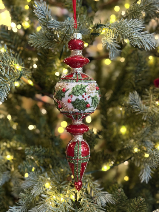 PLAID HOLLY ROUND FINIAL 4623006