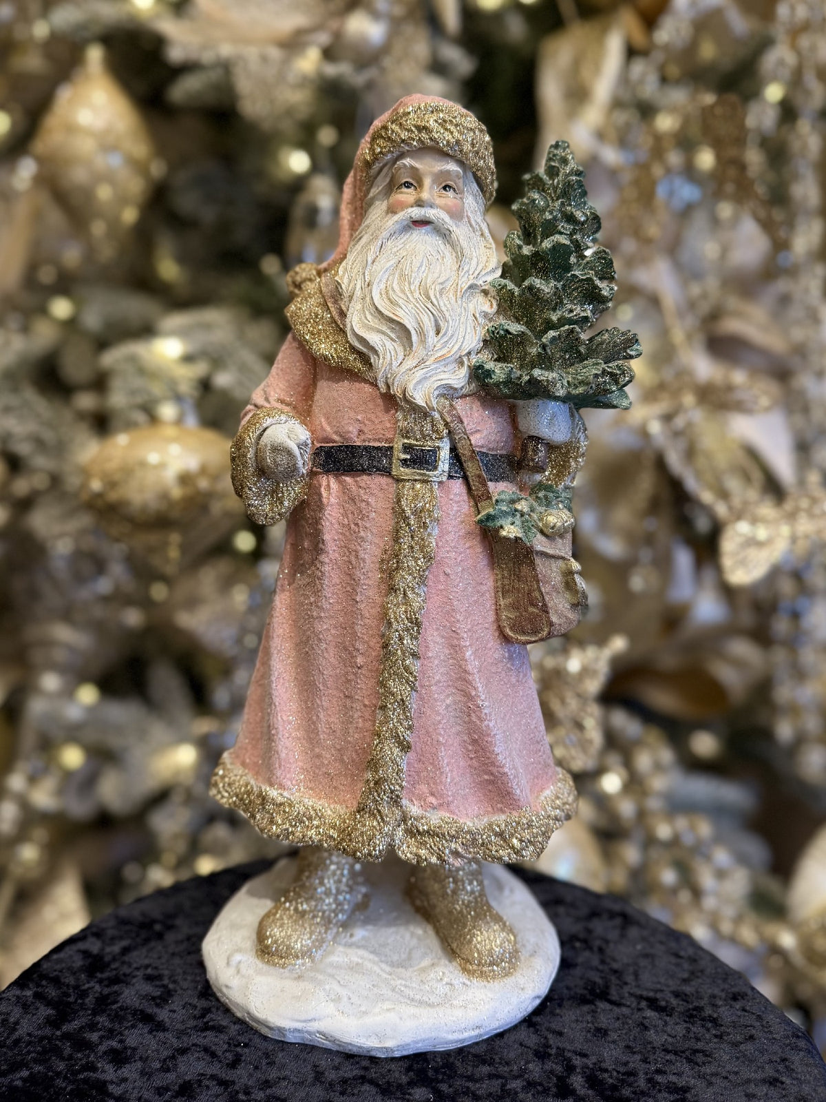 OLD WORLD SANTA PINK/GOLD WITH TREE 4612142