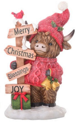 CHRISTMAS HIGHLAND COW CHRISTMAS SIGN 26769