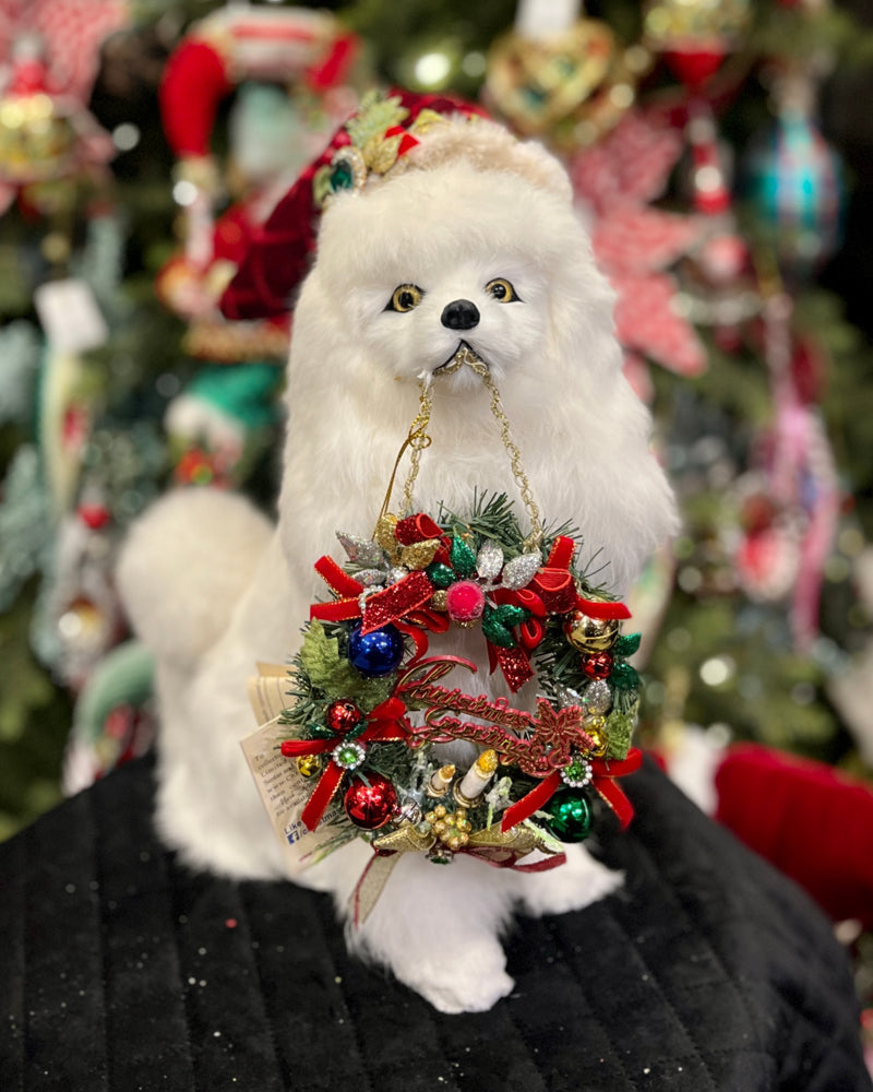 MARK ROBERTS 13 INCH MERRY CHRISTMAS SITTING DOG 51-44770