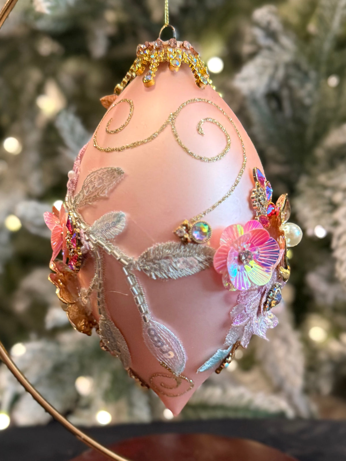 MARK ROBERTS - Pink Kings Jewel Finial Ornament 36-61498