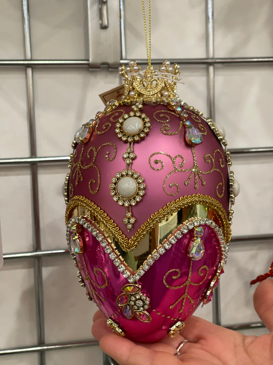 MARK ROBERTS FABERGE JEWEL PURPLE 7 INCH EGG ORNAMENT 36-54350