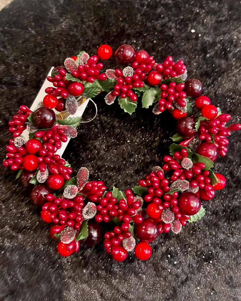 RED BERRY 6.5 INCH MINI WREATH/CANDLE RING 4510103