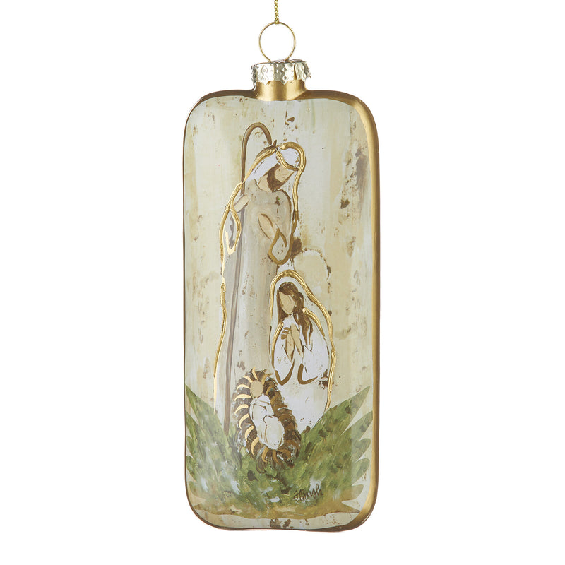 HOLY FAMILY GLASS DISC HANGING ORNAMENT 4424582