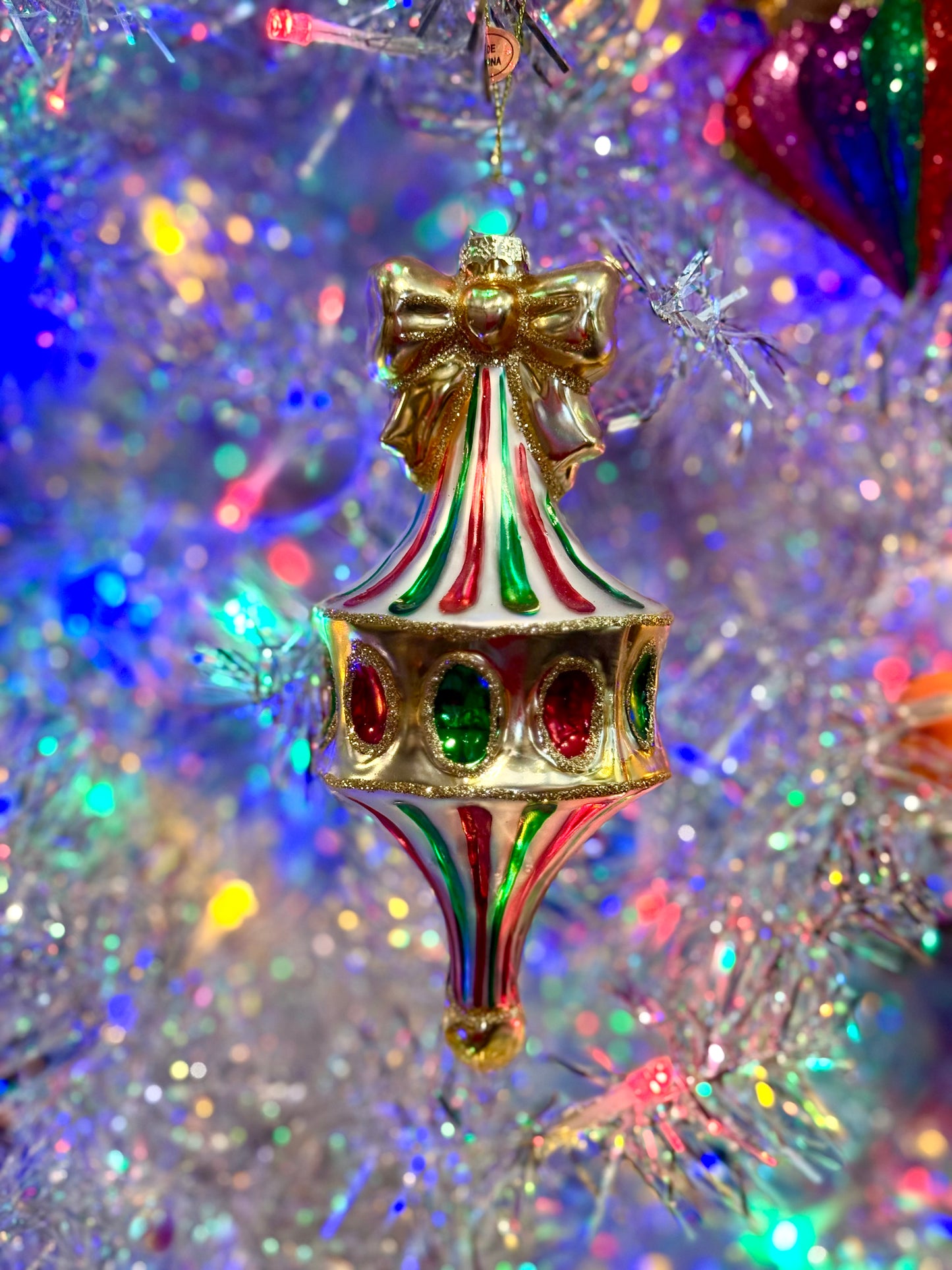 RED GREEN & GOLD FAIRGROUND FINIAL ORNAMENT 4524846