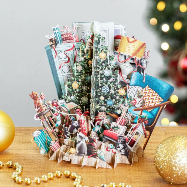 3D POP UP CHRISTMAS CARD - CAT CHRISTMAS