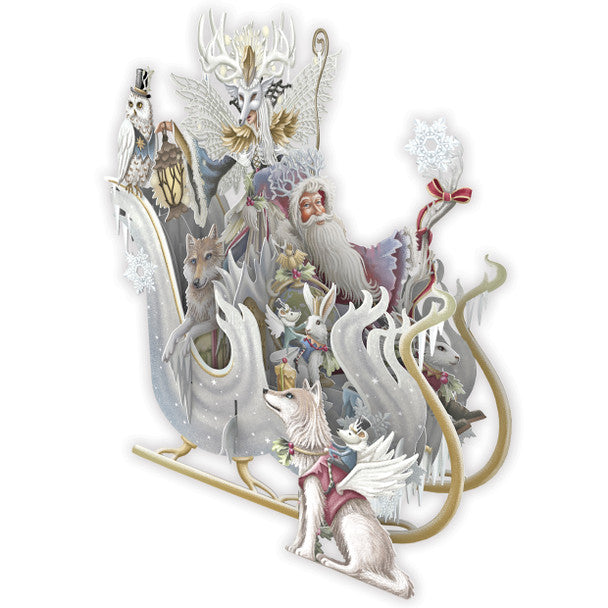 3D POP UP CHRISTMAS CARD - SNOW QUEEN SLEIGH