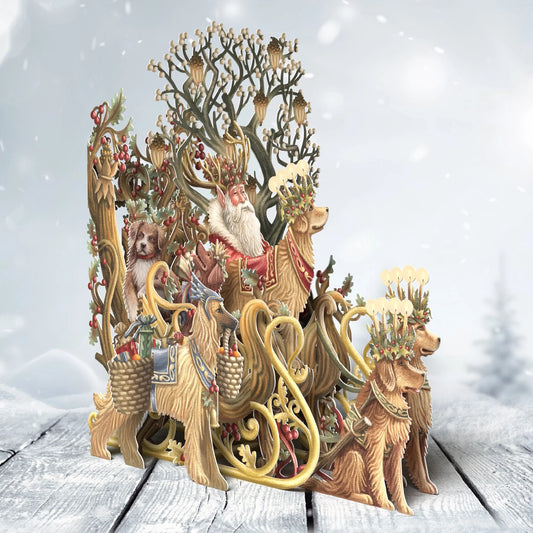 3D CHRISTMAS CARDS - SANTA'S DOG SLEIGH