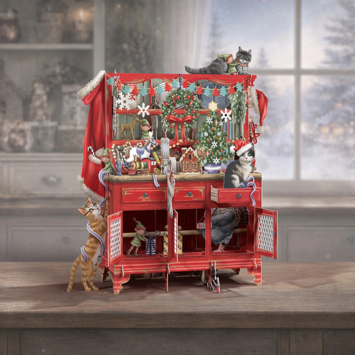 3D POP UP CHRISTMAS CARDS - SANTA'S DRESSER 