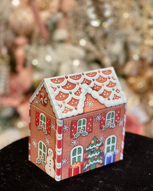 LARGE TIN GINGERBREAD HOUSE BOX DK700