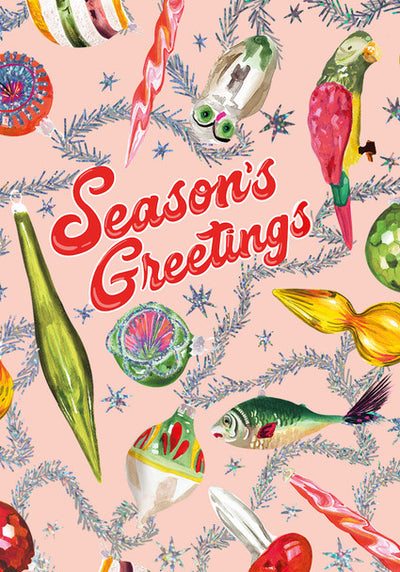 Season's Greetings Baubles Card 