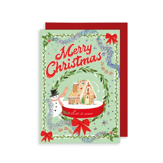 VINTAGE SNOW GLOBE KITSCHMAS CARD 