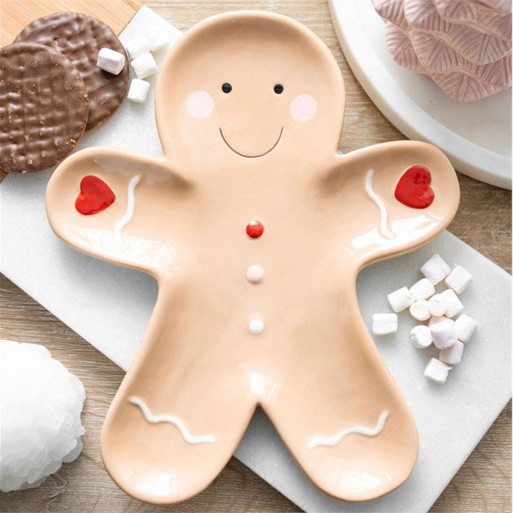 GINGERBREAD MAN CERAMIC SERVING PLASTE SF72624