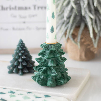 Green Fir Tree Holder with Candle WO16226
