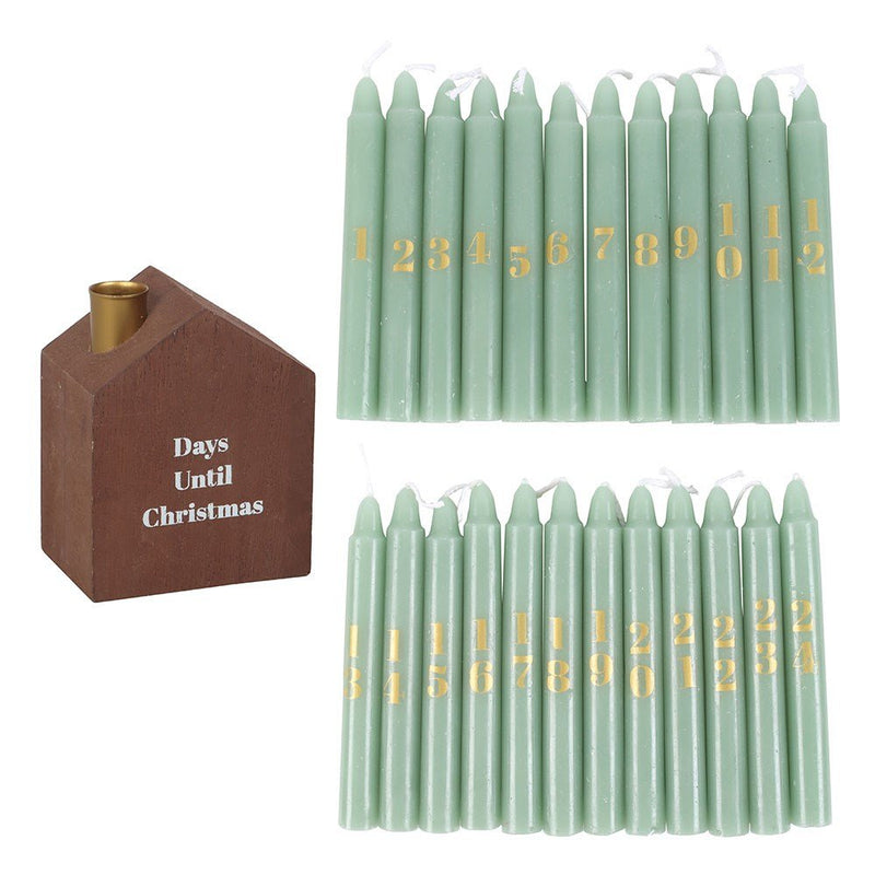 Set of 24 Mini Advent Candles with House Holder WO16526