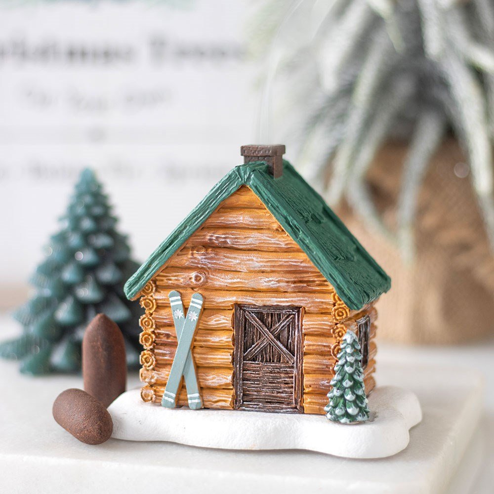 Cabin Ski Chalet Incense Cone Holder WO16926