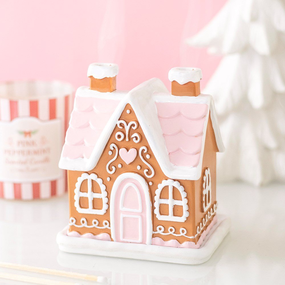 Pink Gingerbread House Incense Cone Burner BK52327