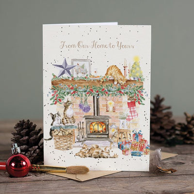 Fireside Inside - Wrendale Design Christmas Card