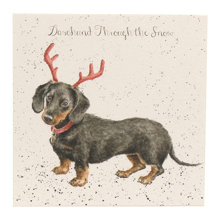 DACHSHUND THROUGH THE SNOW CHRISTMAS CARD