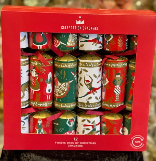 12 DAYS OF CHRISTMAS CRACKERS BOX OF 12 SL0115