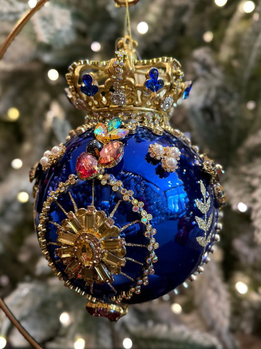 MARK ROBERTS - Blue Crown Jewels Ornament 36-61410