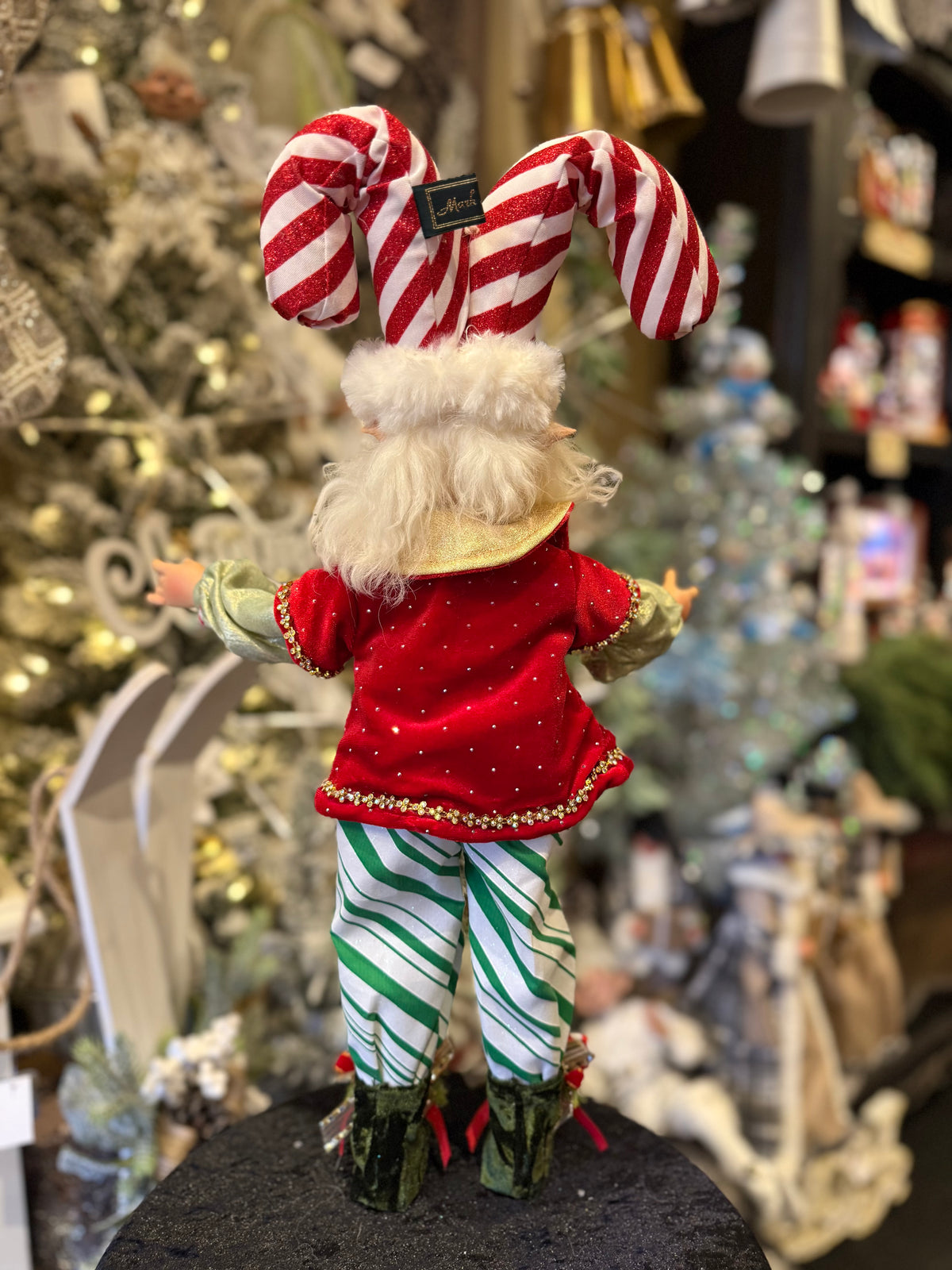 MARK ROBERTS - Medium North Pole Candy Cane Elf 51-64130