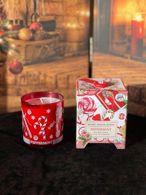 MICHEL DESIGN WORKS PEPPERMINT BOXED CANDLE
