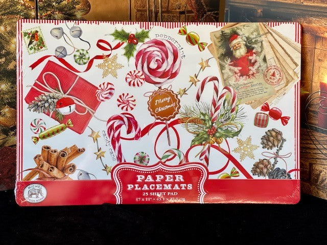 PEPPERMINT KITCHEN PAPER PLACEMAT SHEETS PACK OF 25