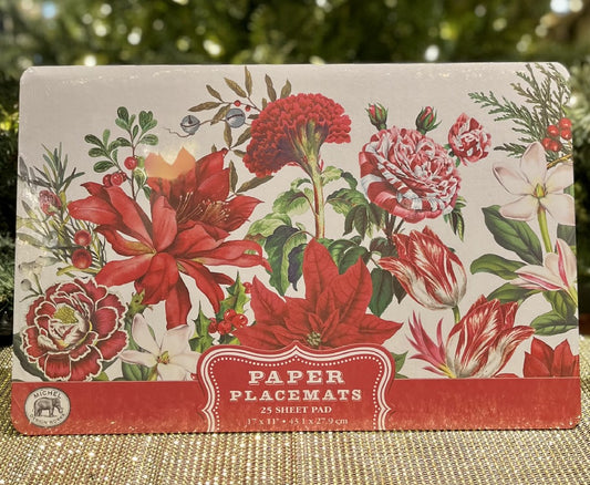 CHRISTMAS BOUQUET PLACEMAT SHEETS PACK OF 25