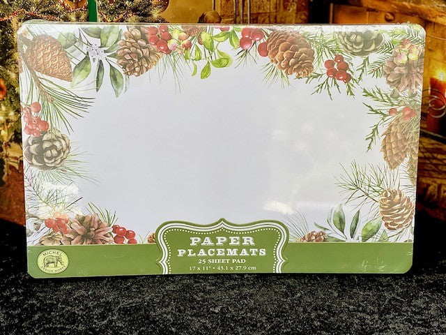 WHITE SPRUCE PAPER PLACEMATS PACK OF 25 PM362