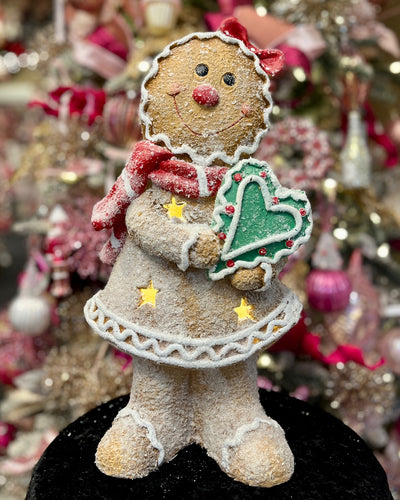 LED GINGERBREAD GIRL WITH HEART COOKIE SNC23-015