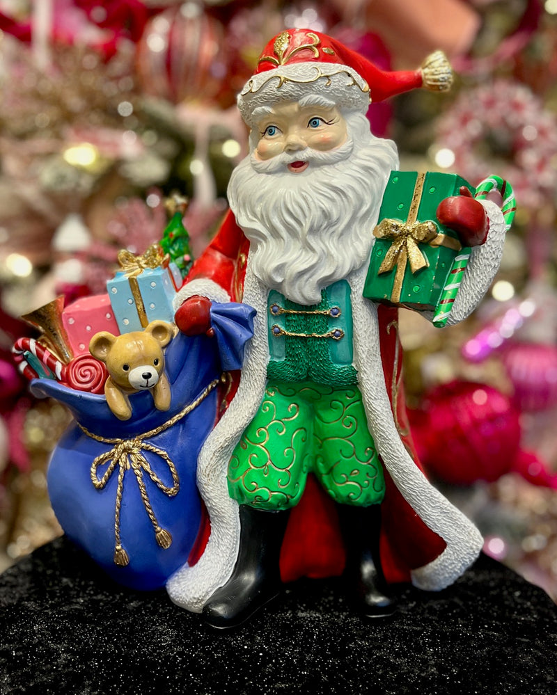 SANTA WITH PRESENT & SACK  HOS-3012                                                                  