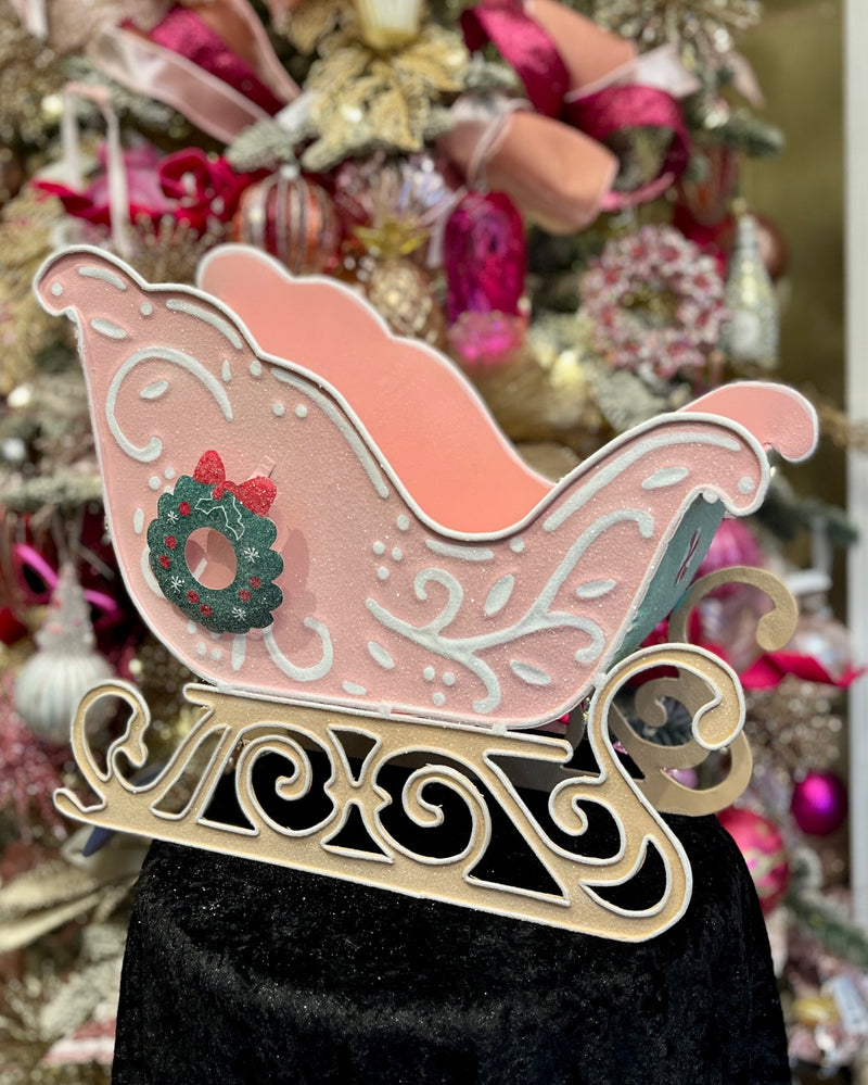 PINK TIN SLEIGH HOS25-075                                             